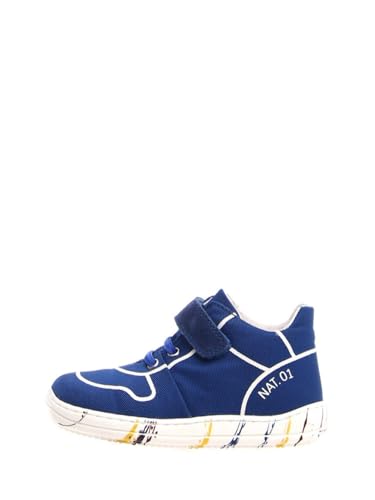 Naturino Sneakers Blu 19 baskets en cuir avec semelle antidérapante et scratch ajustable