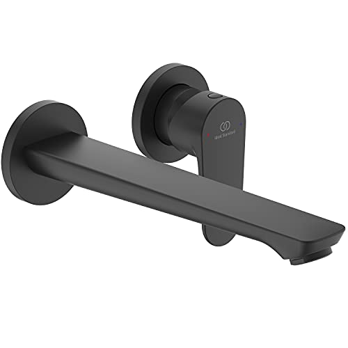 Ideal Standard BD133XG Cerafine O Wall-Mounted washbasin Mixer tap, Silk Black, Ausladung 224mm, Wandbefestigung