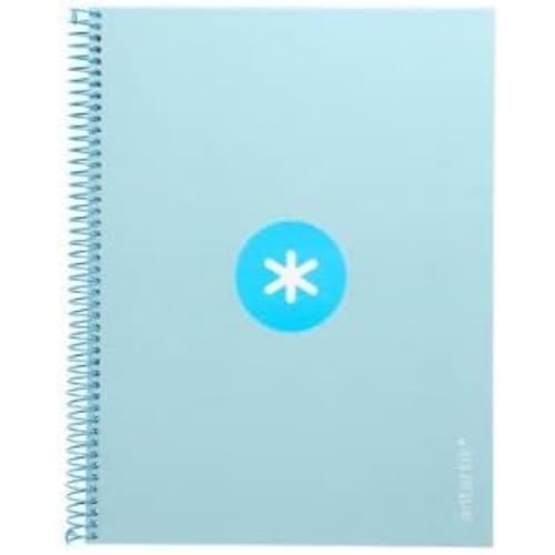 Antartik Cuaderno espiral liderpapel a4 micro tapa forrada80h 90 gr horizontal 1 banda 4 taladros color celeste