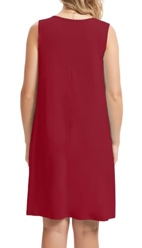 Image of CHICGAL Womens Summer Dresses Casual Loose Pleated Front Tshirt Sleeveless Tank Sundresses with Pockets 2026