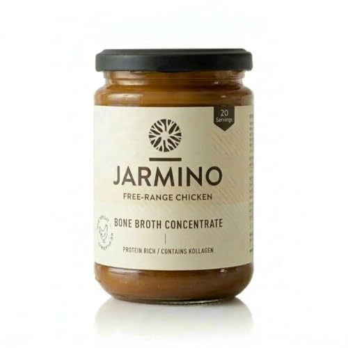 JARMINO Organic Chicken Bone Broth Concentrate Free-Range Collagen-Rich Broth from Germany 200 g (20 Servings) Natural Protein & Amino Acids Gluten-Free Keto Paleo-Friendly Cooking & Wellness