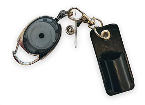 Clip de cinturón de carrete de insignia retráctil/soporte de pluma - Negro Cover