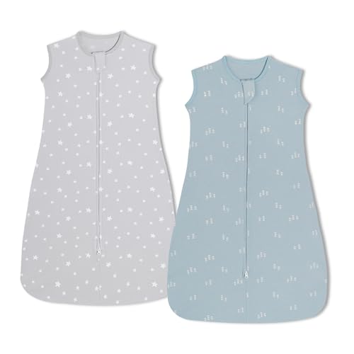 Image of insular Wearable Blanket 2 Pack Cotton Baby Sleep Sack with 2-Way Zipper for Boys Girls Unisex