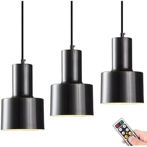 Mini Pendant Light Battery Operated with Remote,1 Light Modern Ceiling Small Hanging Lamp indoor Cordless Chandelier Metal Pendant Lighting Fixture Decor for Kitchen Island Bedroom Dining Room Bar ( C Cover