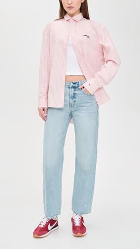 Image of PISTOLA - Lexi Mid Rise, Signature Bowed Straight Jeans - Light Denim Jeans