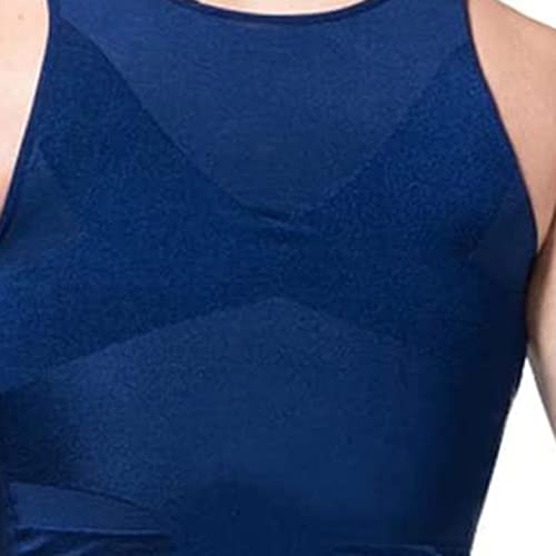 Camiseta de compresión para hombre YRYRYW con control de tórax y top transpirable 4