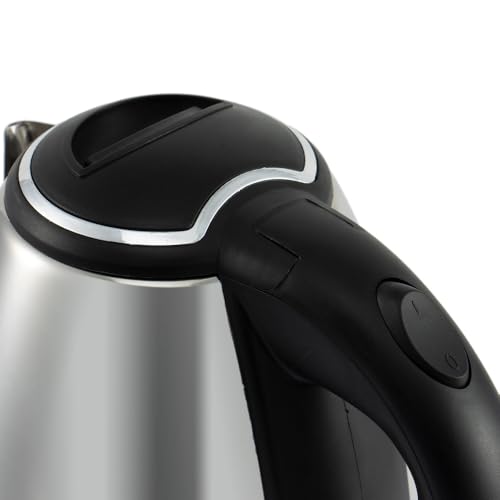 Tetera eléctrica 2.0L acero inoxidable negra y plateada miniatura 5