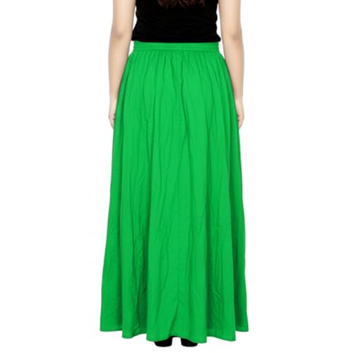 Image of Sttoffa Women Solid Color Maxi Plain Cotton Full Length White Skirt 40 inch Long Cotton Long Skirt