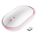 【PLUG & PLAY】Ratón USB inalámbrico sin necesidad de instalar un controlador, enchufar y reproducir. El pequeño receptor USB de estilo nano se conecta a su PC y puede permanecer allí. (El receptor USB almacenado dentro de la parte posterior del mouse) ocupa un espacio mínimo, el mouse inalámbrico necesita 2 baterías AAA (NO INCLUIDAS)