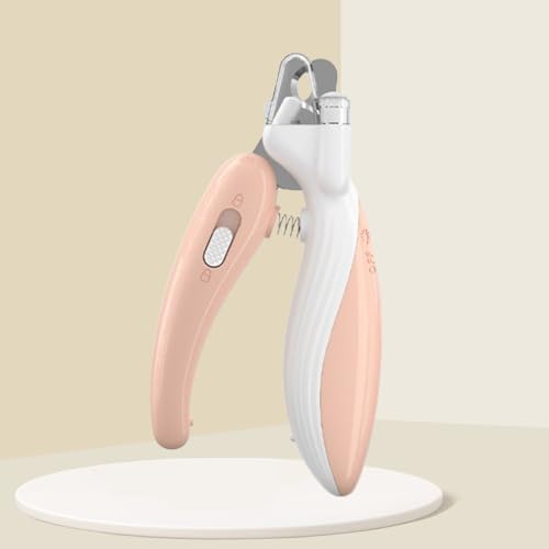 多機能ペット爪切り 猫爪切り 犬爪切り LEDライト付き 猫犬用 コンパクト 軽量 爪切り 爪とぎ ネイルケア 切りやすい 傷防止 怪我防止 飛沫防止 やすり付き、爪やすり 爪切り 切れ味初心者 深爪防止 中小型ペット (ピンク)