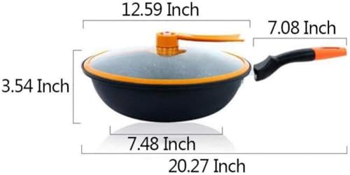 Wok antiadherente con tapa y revestimiento cerámico rojo miniatura 2
