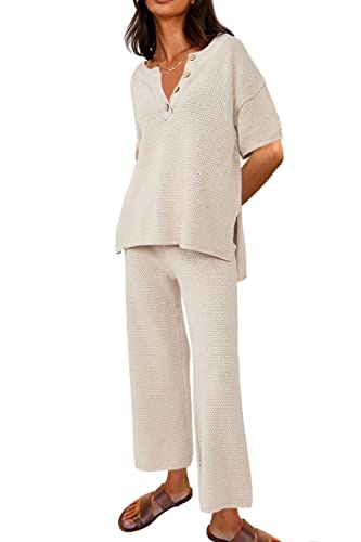 Lillusory Lounge Sets For Women Two 2 Piece Matching Sets Loungewear Set 2023 Spring Fashion Sweatsuits Sweat Suits Outfits Cozy Knit Sweater Clothes Outfit #TOP25
