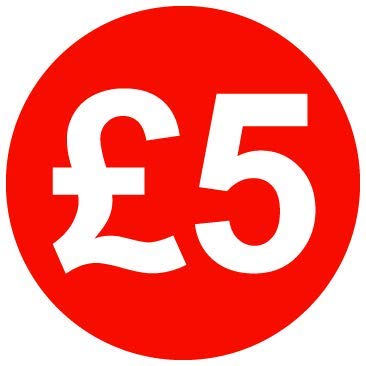 30mm Price Stickers Pack of 500 - Red - £5 — image 1
