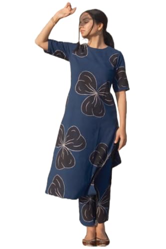 Image of GoSriKi Women's Rayon Viscose Straight Printed Kurta with Pant