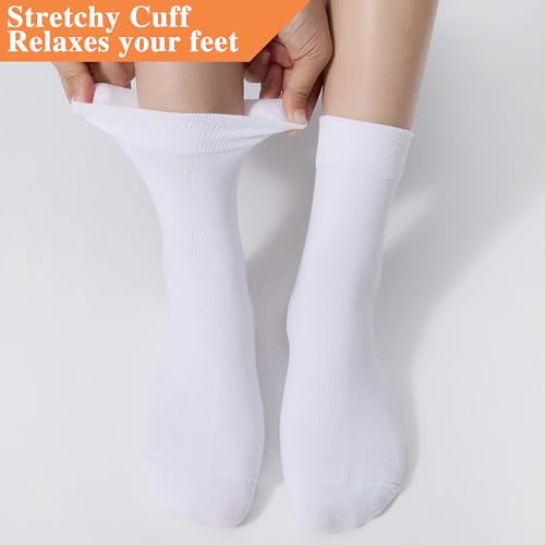 Image of ATBITER Women's Thin Cotton Crew Socks - Soft Above Ankle Bootie Casual Dress Socks 6-Pairs