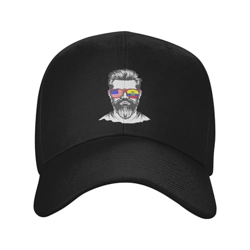 Ecuadorian American Half Flag Boy USA Ecuador Classic Duckbill Caps for Stylish Sun Protection Black