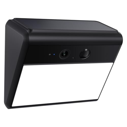 Woox Telecamera da Esterno Solare con Lampada a Parete, 2K Telecamera WiFi Esterno Senza Fili con Batteria, Rilevamento IA persone/animali/veicoli, Visione Notturna a Colori, IP65, Wi-Fi 2,4 GHz