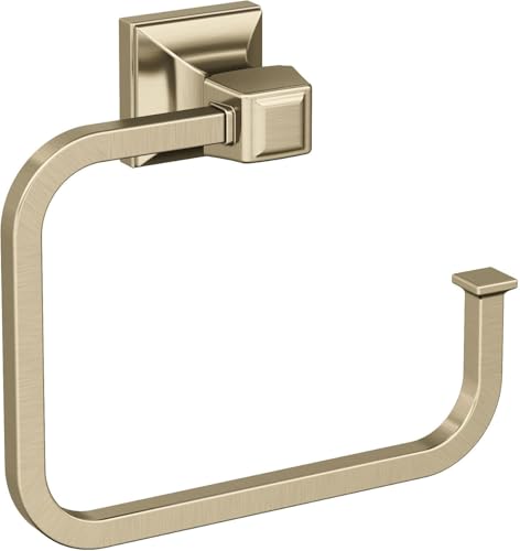 Image of Amerock Mulholland 5-3 /4 inch Golden Champagne Towel Ring