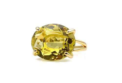 Bague en quartz jaune en or 14k, le cadeau d'anniversaire idéal