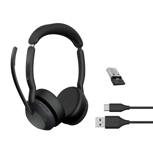 Jabra Evolve2 55 Stereo Wireless Headset - Features AirComfort Technology, Noise-Cancelling Mics & Active Noise Cancellation - MS Teams Certified, Works with Other Platforms - Black - image 8