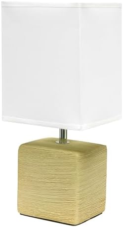 Simple Designs LT1218-BGE 11.81" Mini Cube Faux Stone Ceramic Tab...