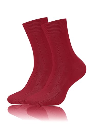 Forony Mens Dress Socks Red Cotton Anti Odor Size 9-11 9-12 8-13 Suit Business 1 Pack Formal New Year