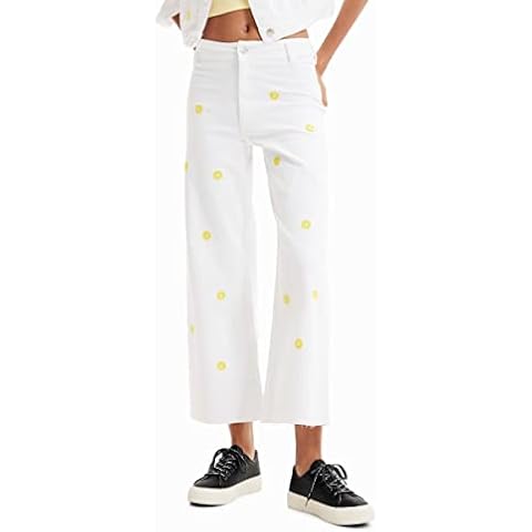 Desigual Women's White Culotte Pants, Size 12 Cover