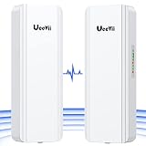 Gigabit Wireless Bridge, UeeVii CPE850 5.8GHz Point to Point/Multipoint WiFi Bridge, 5KM Long Range Outdoor WiFi CPE with 16dBi Antenna, 24V PoE Power, Extend Network to Barns, Shops, Garages