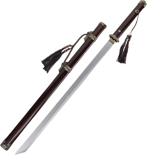 Zdaqian 木刀 素振り用 剣道 居合刀 太刀 居合模造刀 唐横刀 竹製 軽量 鞘付き タッセル付き 全長102cm 未開刃 剣術 伝統工法 演武稽古 初心者向け 居合道 自宅鍛錬 練習用 武道入門用 コスプレ用 舞台小道具 アニメコスプレ用 置物 贈
