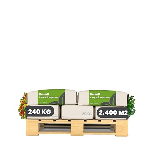 Basaltmehl - 240 kg für 2.400 m2 - Naturbelassenes Urgesteinsmehl Für Gesunde Pflanzen Und Bodenverbesserung - Reich An Spurenelementen - Organifer