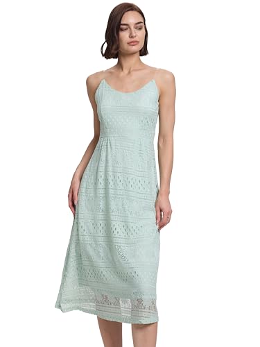 Image of DITOK Womens Lace Floral Midi Dress Summer Sundress Overlay Casual Sleeveless Flowy Cocktail Party Swing Wedding Dresses