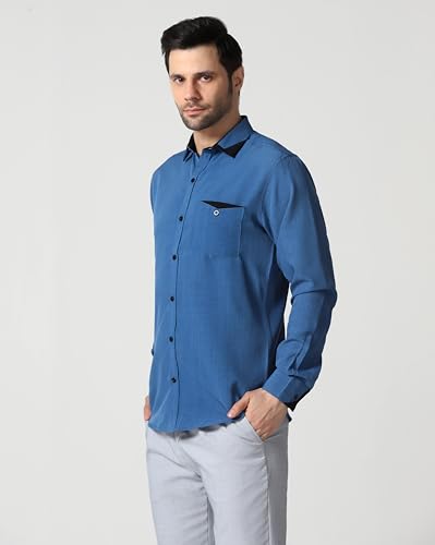 Image of TAGDO Men's Full Sleeve Shirt | Pocket Design and Spread Collar Shirt for Man (2054)