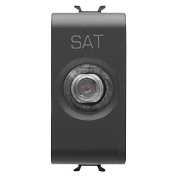 Prise Gewiss GW12372 noir pour brancher votre antenne TV