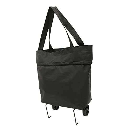 Levemolo Trolley Bag with Wheels Foldable Shopping Cart Reusable Grocery Cart Bags Heavy Duty Foldable Laundry Bag for Travel and Home Portable Shopping Tote