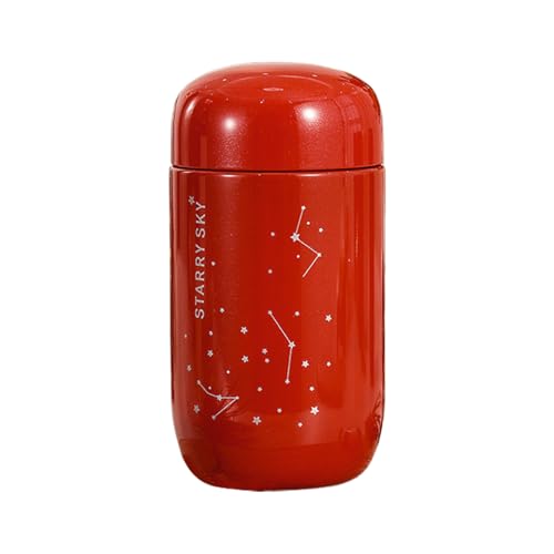 Botella Térmica | Pequeña Cantimplora Estrellada Deportiva - Termo Portátil Doble Pared al Vacío para Bebidas Frías y Calientes - para Deportes, Escuela, Guardería, Senderismo y Viajes