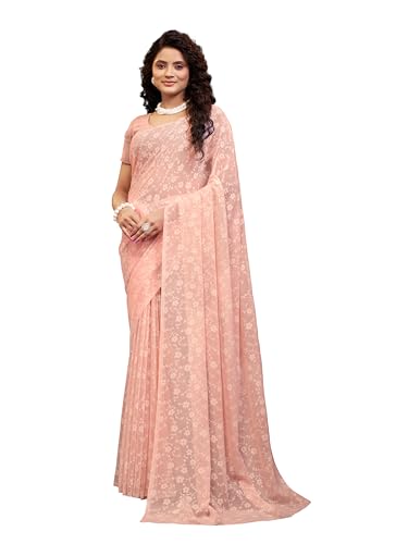 Image of Garden Vareli Viscose Brasso Floral Print Saree