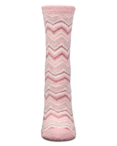 MeMoi Women's Zig Zag Stripes Aloe Infused Crew Socks3