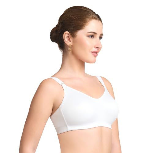 TRYLO Riza Superfit Women's Non-Wired Non-Padded Double Layer Premium Fabric Bra Available in D/E/F Cups Available in Rose Gold/Dove/Ebony/Sapphire and Ruby Red