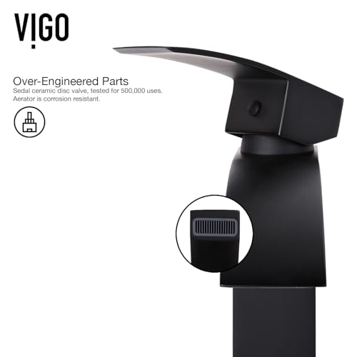 VIGO Duris 12'' H Single Handle Single-Hole Bathroom Vessel Faucet in Matte Black-VG03007MB thumbnail 8