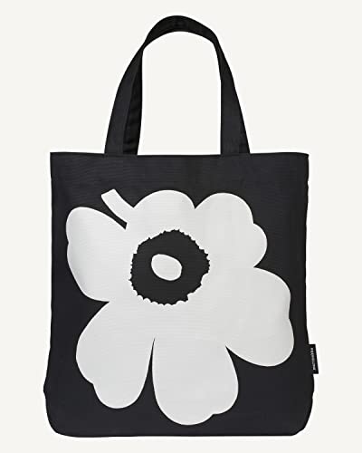 Bolso Tote Torna Unikko de Algodón Negro y Blanco miniatura 3
