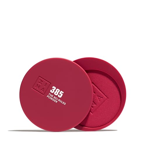 3INA MAKEUP - The No-Rules Powder 385 - Burdeos - Polvo Compacto 3 en 1 Burdeos Ojos Labios y Mejillas con Ácido Hialurónico y Ceramidas - Polvos Fórmula Ligera - Vegan - Cruelty Free