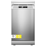 Midea MFD45S200X.1-IT Lavastoviglie Libera Installazione con 10 coperti, 8 Programmi, Display a LED, Partenza Ritardata, Funzione di Mezzo Carico, Asciugatura Extra - Inox