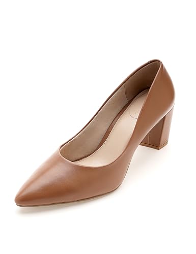 Image of Symbol Premium Women's 'Desk to Dinner' Block Heel Pumps (Ortholite Insole|Stylish Heels)