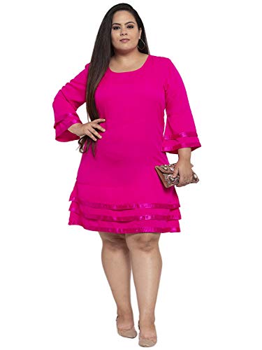 Image of Flambeur Women's Crepe A-Line Knee-Length Dress