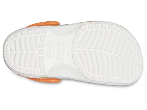 Image of Crocs Unisex-Child Classic Seasonal Print Clogs, White /Multi, 8 Toddler