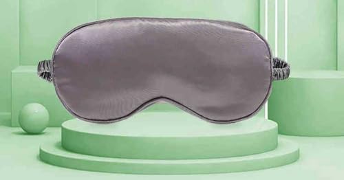 調節可能な22匁100%マルベリーシルクスリープマスク、アップグレードされた3D輪郭カップアイマスク睡眠用、通気性目隠し付き、深い睡眠のための遮光(ダークグレー、ワンサイズ)