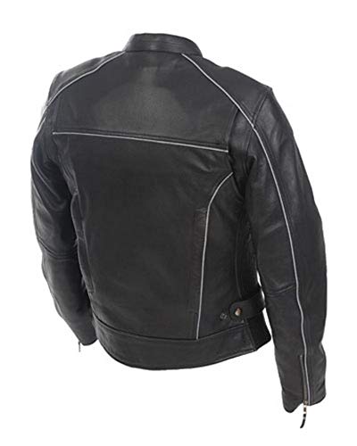 Mossi Journey Ladies Leather Jacket (Black, Size 24)