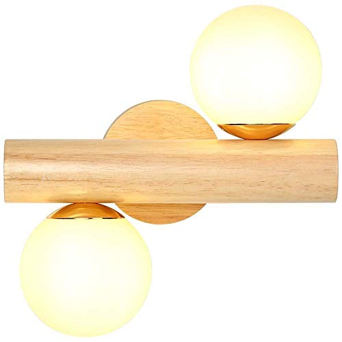 Preisvergleich Produktbild BBG Wandleuchten, Wandleuchte Moderne Kreative Drehbare Globus Glas Wandlaterne Lampe Studie Eingang Hotel Massivholz Nachtgang Glas + Holz 25 × 5 Cm Wandleuchten, Wandleuchten