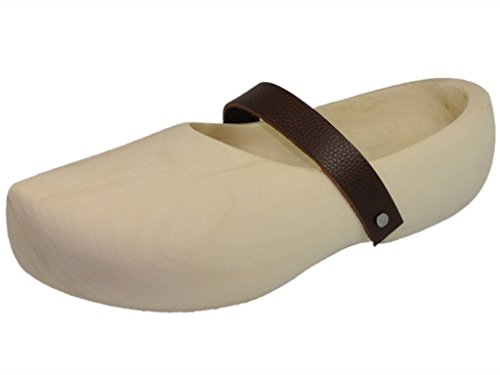 HOLZSCHUHVERSAND Unisex Holzschuhe Classic - klassisch - robust Beige Größe  38