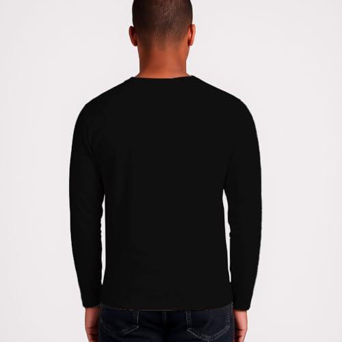 Roly Pack de Camisetas Hombre Extreme, Camiseta Manga Larga Hombre, 100% Algodón, Ideal para Todas Las Estaciones, Confort y Estilo en Cada Uso (FR/ES, Letras, L, Regular, Regular, 3, Negro)